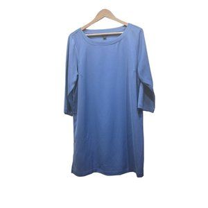 J. Jill Tunic Wearever Collection NWT Blue Round Neck Shift Dress Size L